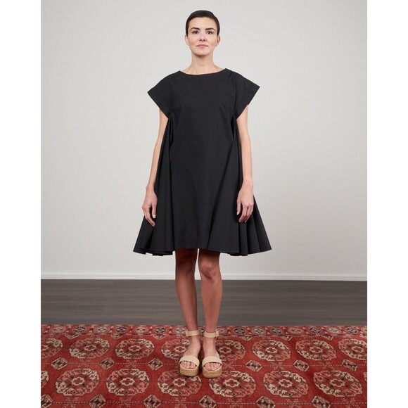 Merlette Naarden Mini Dress Poplin Swing Cotton Black Party Boat Neck S 282177 🐝 - Picture 3 of 9